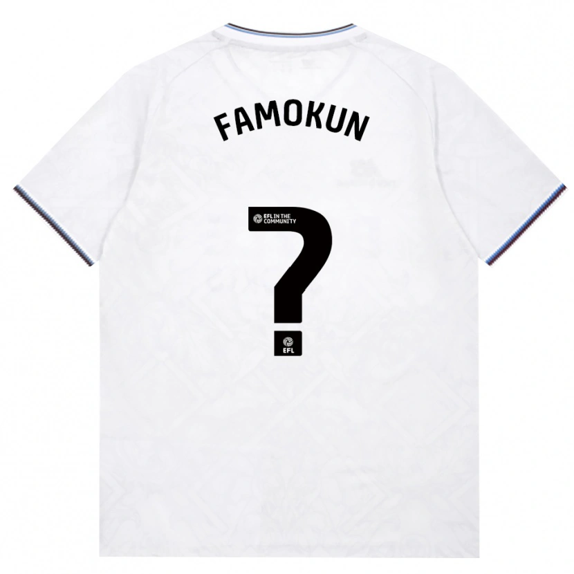 Danxen Børn Emmanuel Famokun #0 Vinrød Hvid Udebane Spillertrøjer 2026/27 Trøje T-Shirt