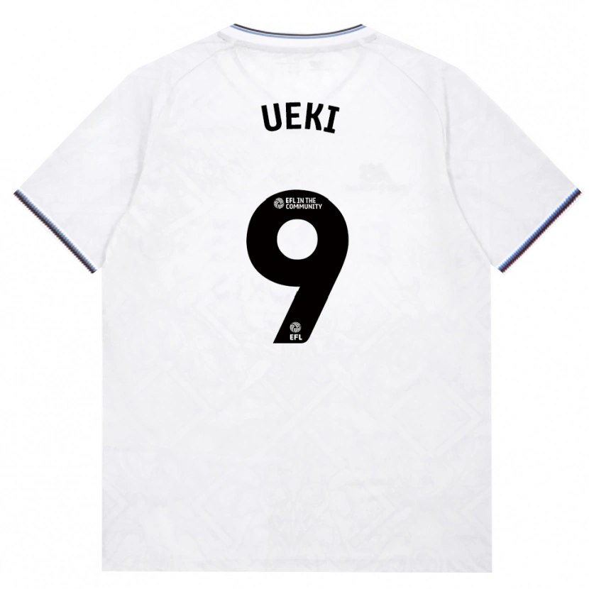 Danxen Børn Riko Ueki #9 Vinrød Hvid Udebane Spillertrøjer 2026/27 Trøje T-Shirt