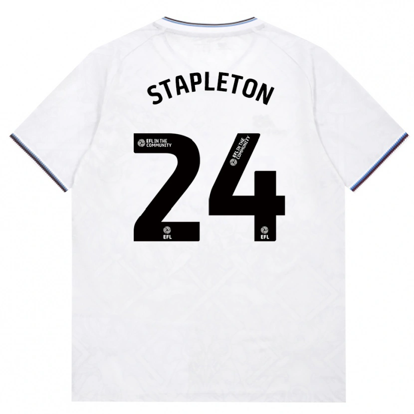 Danxen Børn Jessie Stapleton #24 Vinrød Hvid Udebane Spillertrøjer 2026/27 Trøje T-Shirt