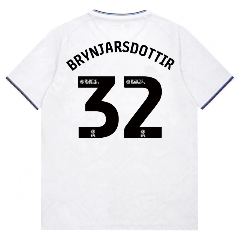 Danxen Børn Dagny Brynjarsdottir #32 Vinrød Hvid Udebane Spillertrøjer 2026/27 Trøje T-Shirt