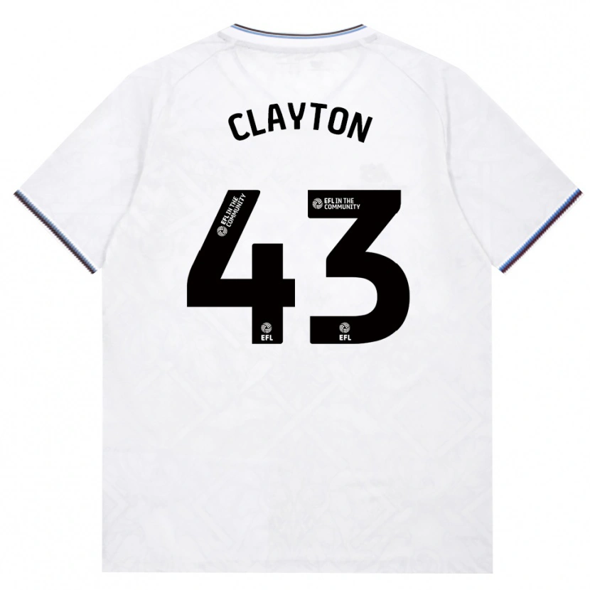 Danxen Børn Regan Clayton #43 Vinrød Hvid Udebane Spillertrøjer 2026/27 Trøje T-Shirt