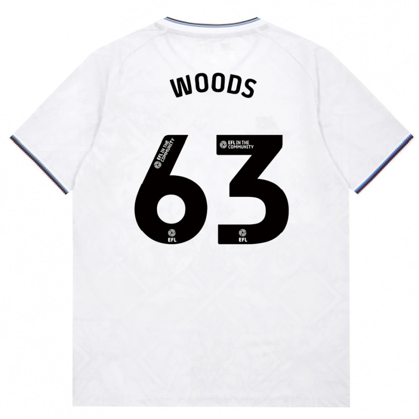 Danxen Børn Archie Woods #63 Vinrød Hvid Udebane Spillertrøjer 2026/27 Trøje T-Shirt