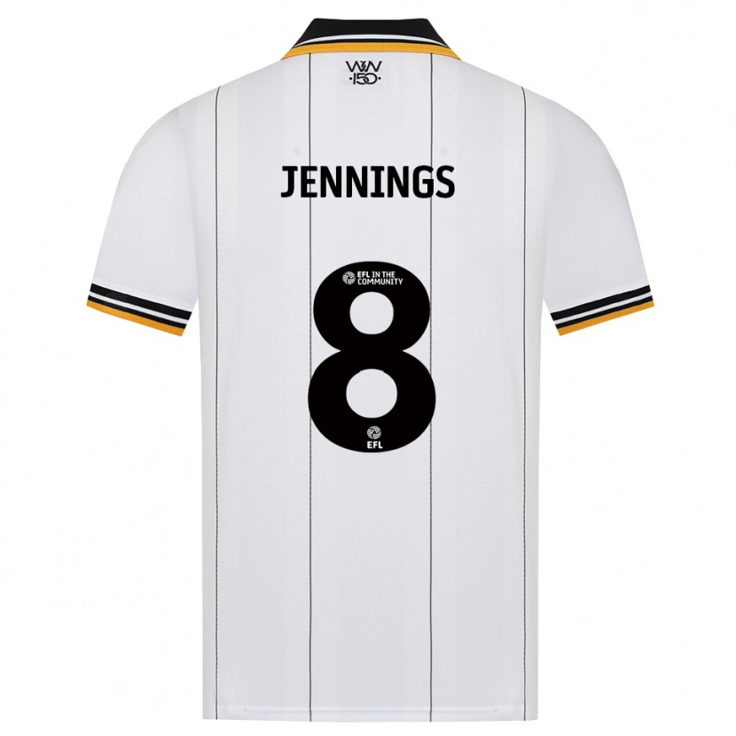 Danxen Børn Shannie Jennings #8 Orange Hvid Sort Udebane Spillertrøjer 2026/27 Trøje T-Shirt