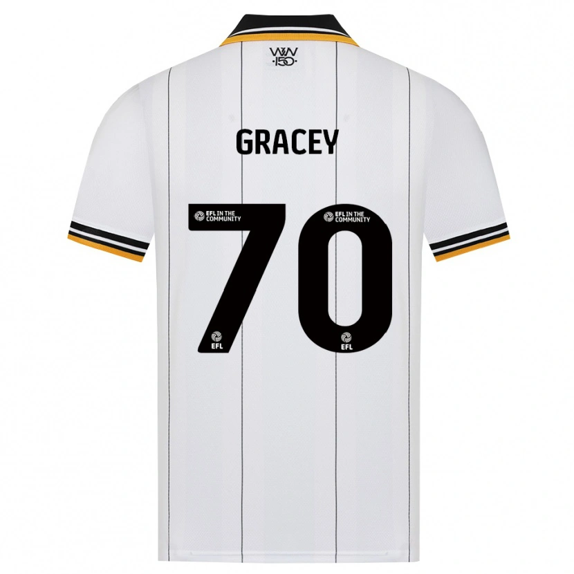 Danxen Børn Josh Gracey #70 Orange Hvid Sort Udebane Spillertrøjer 2026/27 Trøje T-Shirt