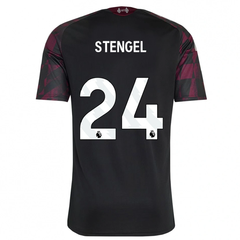 Danxen Børn Katie Stengel #24 Sort Hvid Lilla Tredje Sæt Spillertrøjer 2026/27 Trøje T-Shirt