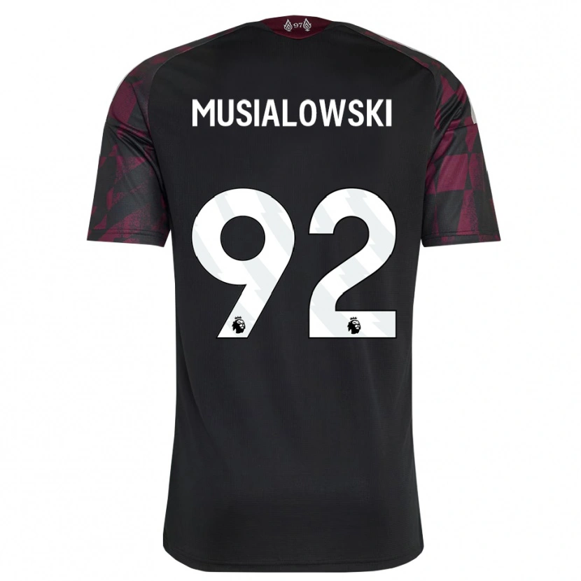 Danxen Børn Mateusz Musialowski #92 Sort Hvid Lilla Tredje Sæt Spillertrøjer 2026/27 Trøje T-Shirt