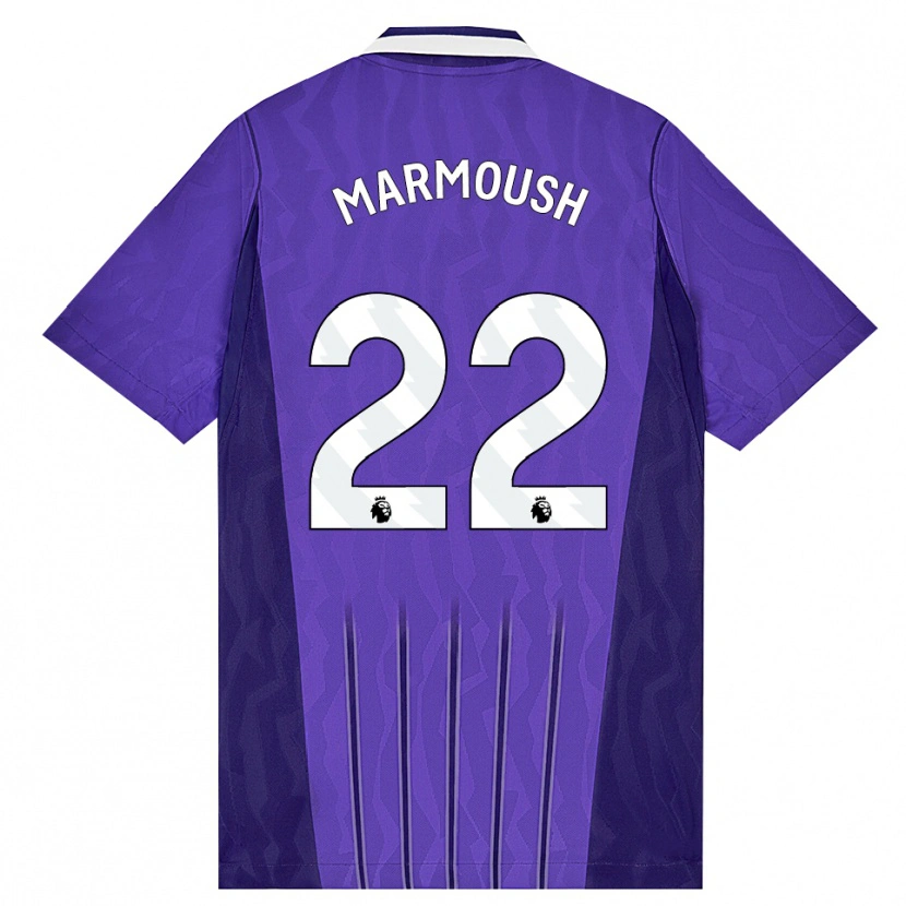 Danxen Børn Omar Marmoush #22 Lilla Hvid Tredje Sæt Spillertrøjer 2026/27 Trøje T-Shirt