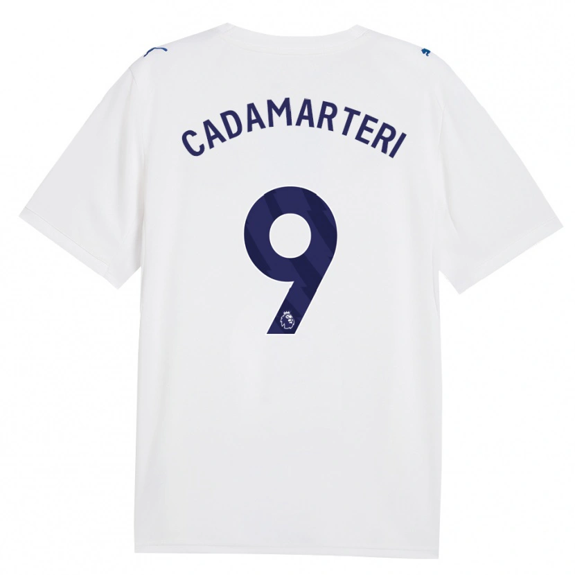 Danxen Børn Caelan Cadamarteri #9 Marine Hvid Tredje Sæt Spillertrøjer 2026/27 Trøje T-Shirt