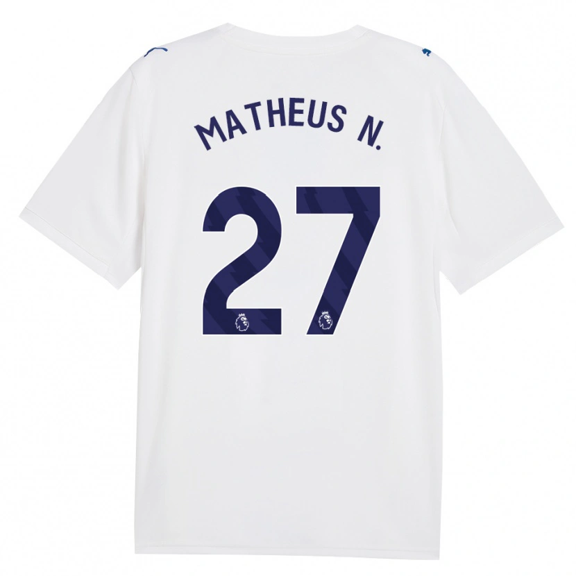 Danxen Børn Matheus Nunes #27 Marine Hvid Tredje Sæt Spillertrøjer 2026/27 Trøje T-Shirt