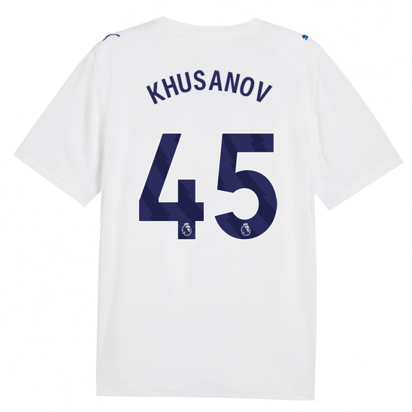 Danxen Børn Abdukodir Khusanov #45 Marine Hvid Tredje Sæt Spillertrøjer 2026/27 Trøje T-Shirt