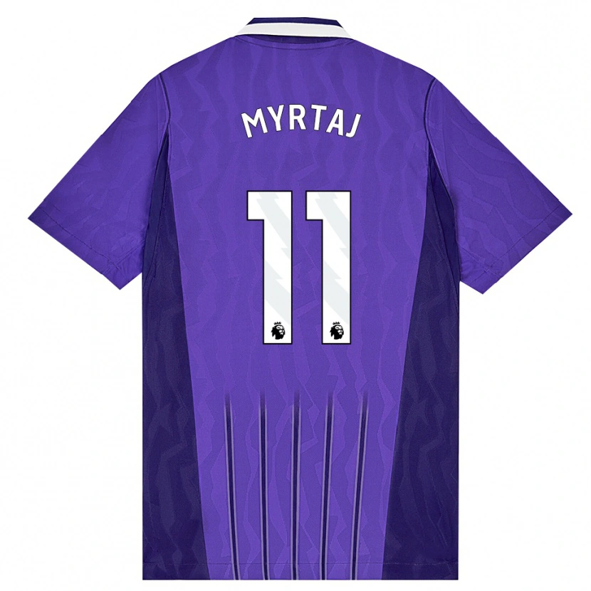 Danxen Børn Leon Myrtaj #11 Lilla Hvid Tredje Sæt Spillertrøjer 2026/27 Trøje T-Shirt