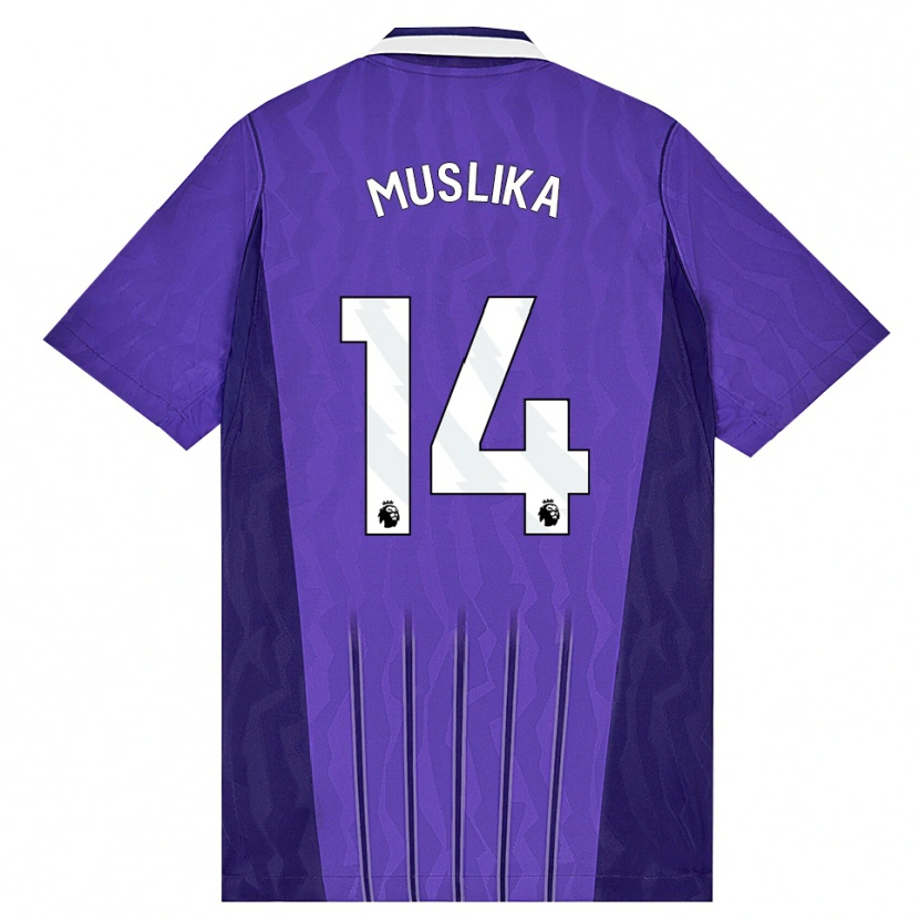Danxen Børn Armend Muslika #14 Lilla Hvid Tredje Sæt Spillertrøjer 2026/27 Trøje T-Shirt