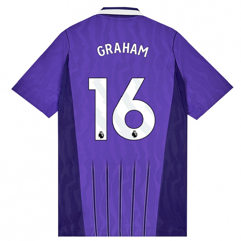 Danxen Børn Kit Graham #16 Lilla Hvid Tredje Sæt Spillertrøjer 2026/27 Trøje T-Shirt