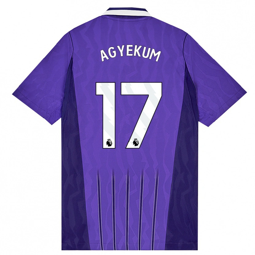 Danxen Børn Ezra Agyekum #17 Lilla Hvid Tredje Sæt Spillertrøjer 2026/27 Trøje T-Shirt