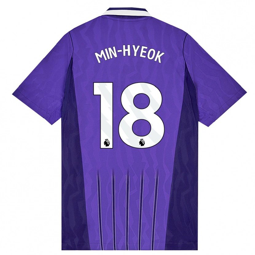 Danxen Børn Min-Hyeok Yang #18 Lilla Hvid Tredje Sæt Spillertrøjer 2026/27 Trøje T-Shirt