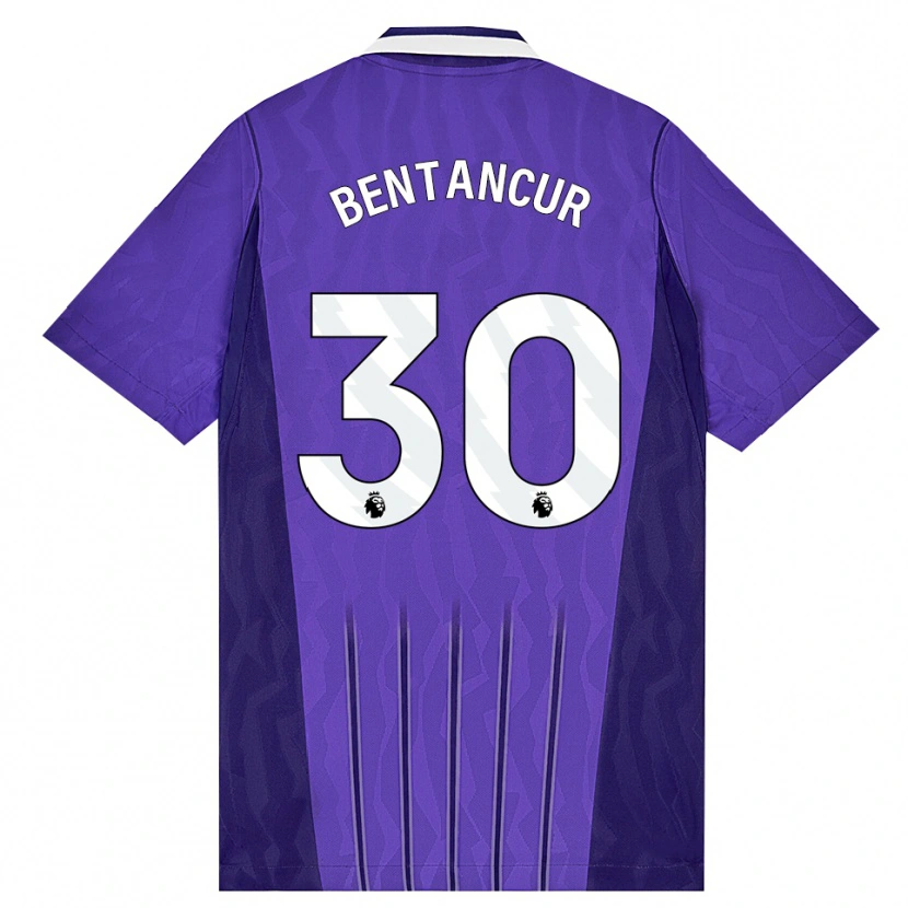 Danxen Børn Rodrigo Bentancur #30 Lilla Hvid Tredje Sæt Spillertrøjer 2026/27 Trøje T-Shirt