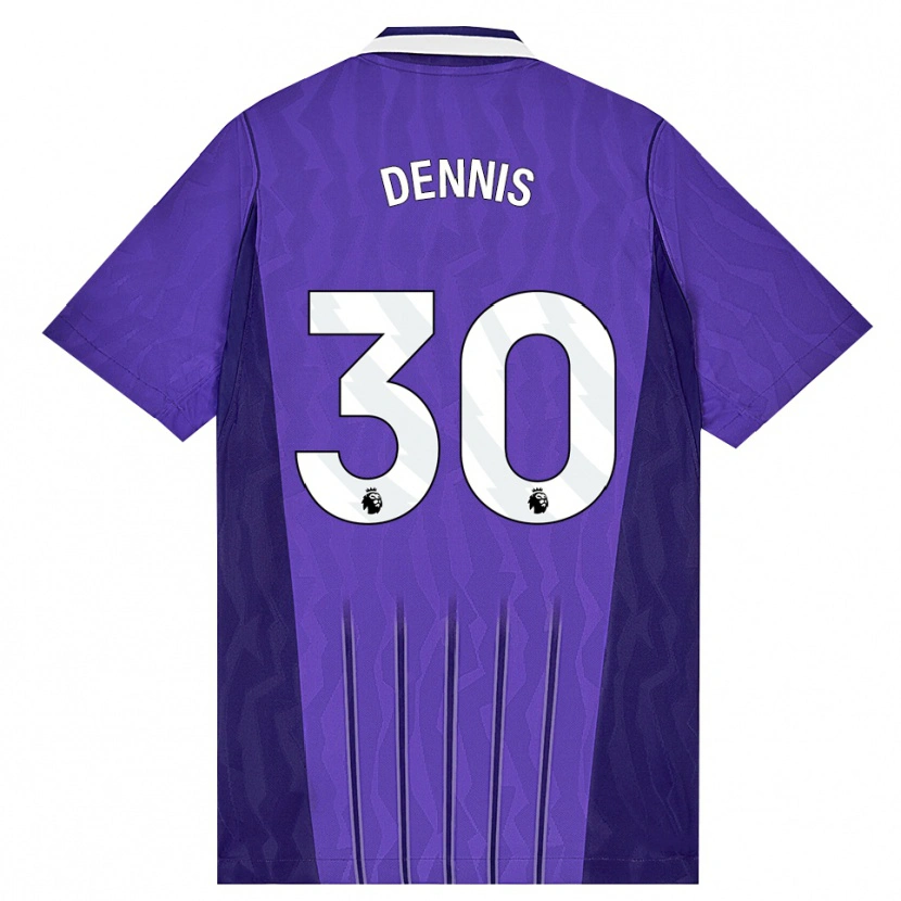 Danxen Børn Araya Dennis #30 Lilla Hvid Tredje Sæt Spillertrøjer 2026/27 Trøje T-Shirt