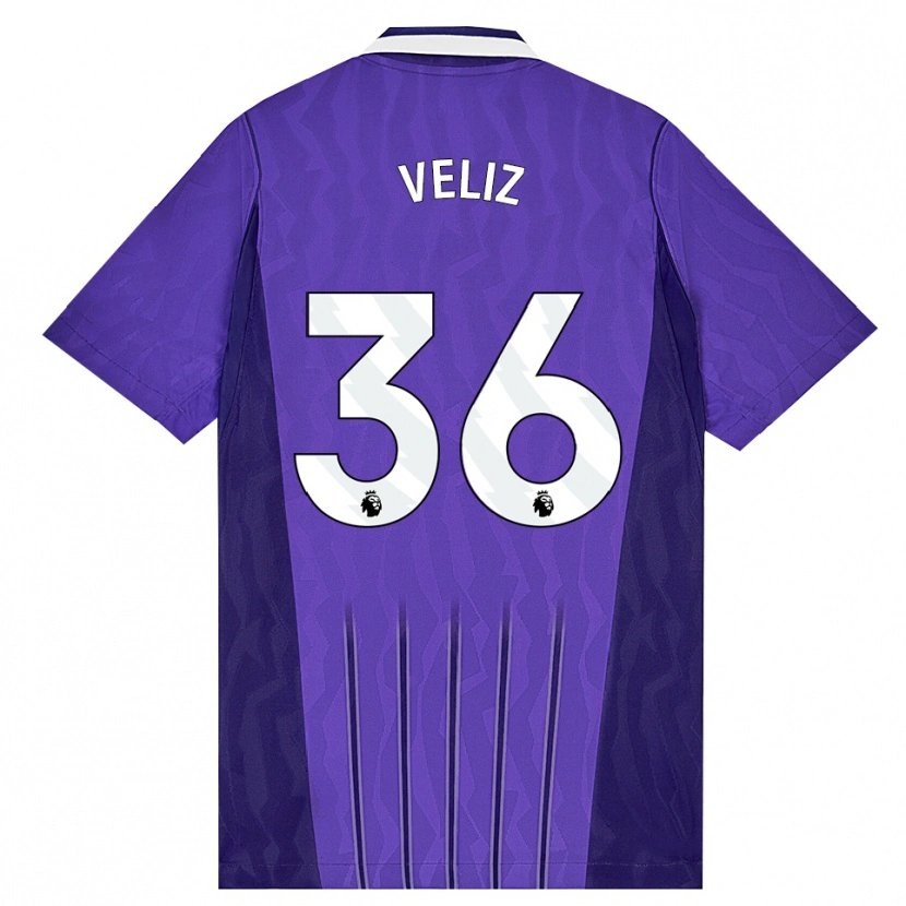 Danxen Børn Alejo Véliz #36 Lilla Hvid Tredje Sæt Spillertrøjer 2026/27 Trøje T-Shirt