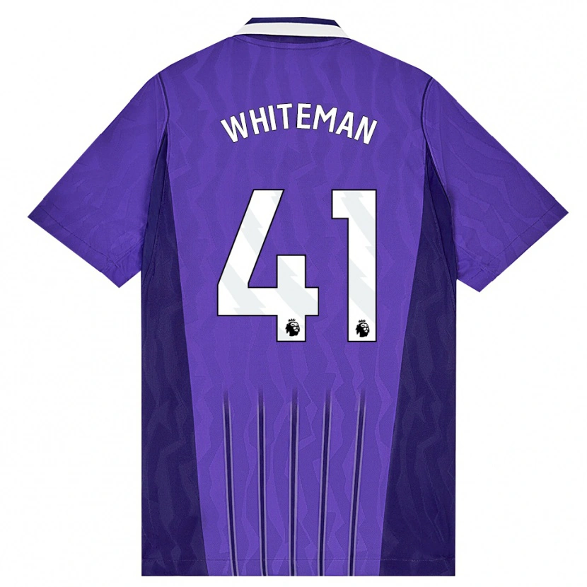 Danxen Børn Alfie Whiteman #41 Lilla Hvid Tredje Sæt Spillertrøjer 2026/27 Trøje T-Shirt