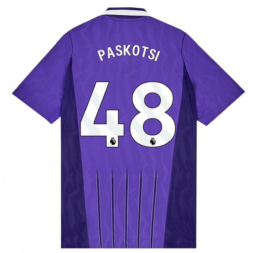 Danxen Børn Maksim Paskotsi #48 Lilla Hvid Tredje Sæt Spillertrøjer 2026/27 Trøje T-Shirt