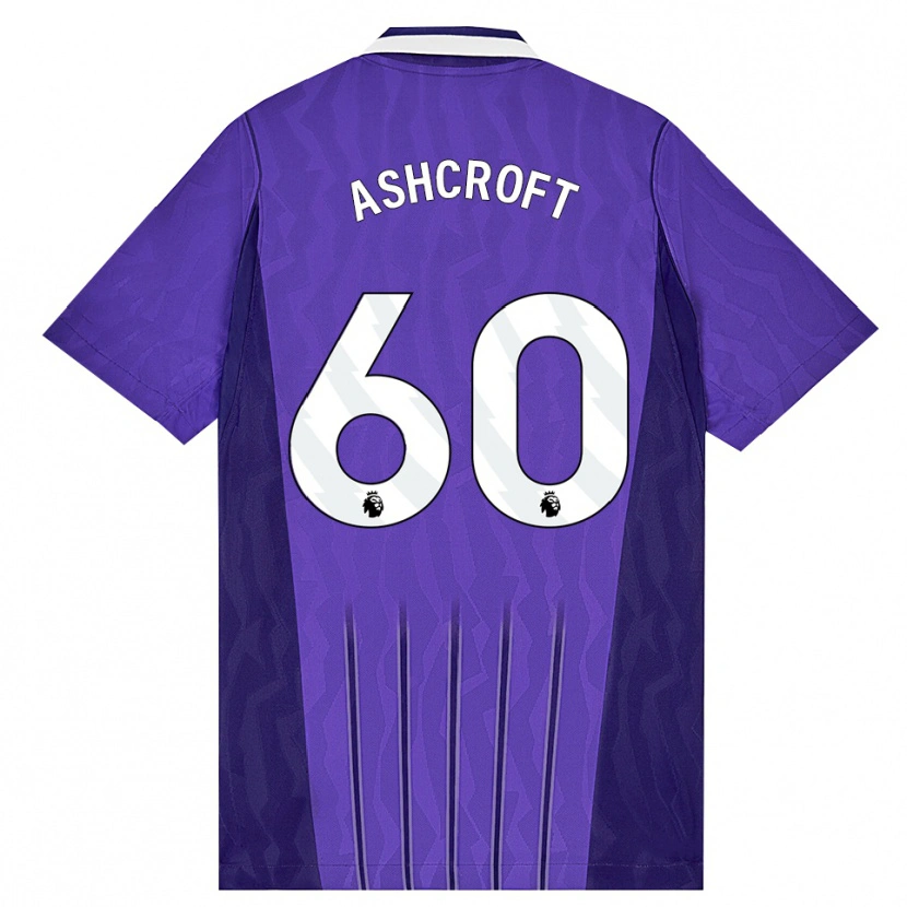 Danxen Børn Tyrell Ashcroft #60 Lilla Hvid Tredje Sæt Spillertrøjer 2026/27 Trøje T-Shirt