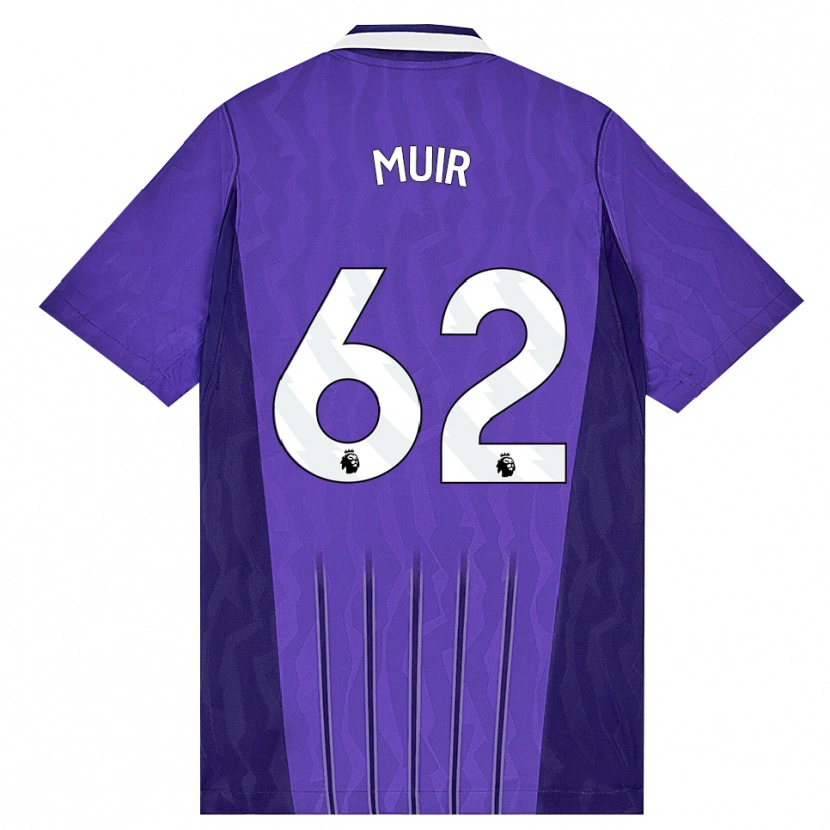 Danxen Børn Marqes Muir #62 Lilla Hvid Tredje Sæt Spillertrøjer 2026/27 Trøje T-Shirt