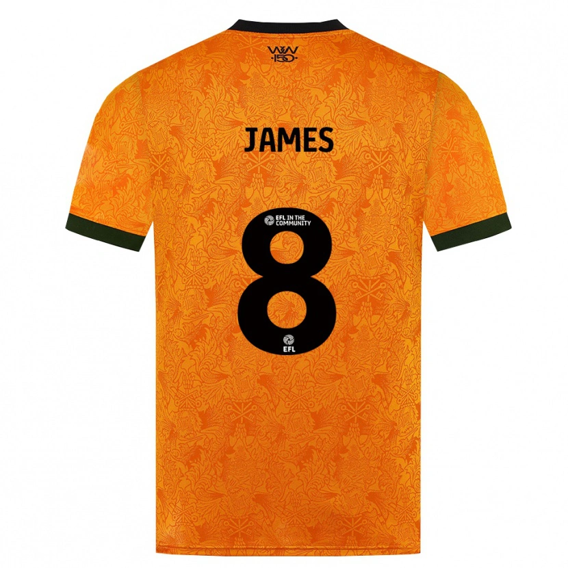 Danxen Børn Jordan James #8 Orange Sort Hjemmebane Spillertrøjer 2026/27 Trøje T-Shirt