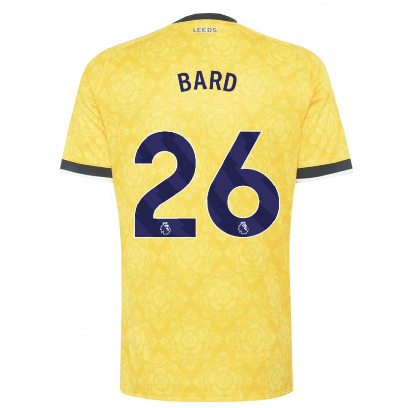 Danxen Børn Melvin Bard #26 Gul Hvid Sort Udebane Spillertrøjer 2026/27 Trøje T-Shirt