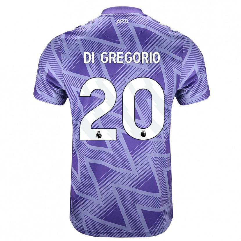 Danxen Børn Michele Di Gregorio #20 Blegviolrød Hvid Udebane Spillertrøjer 2026/27 Trøje T-Shirt