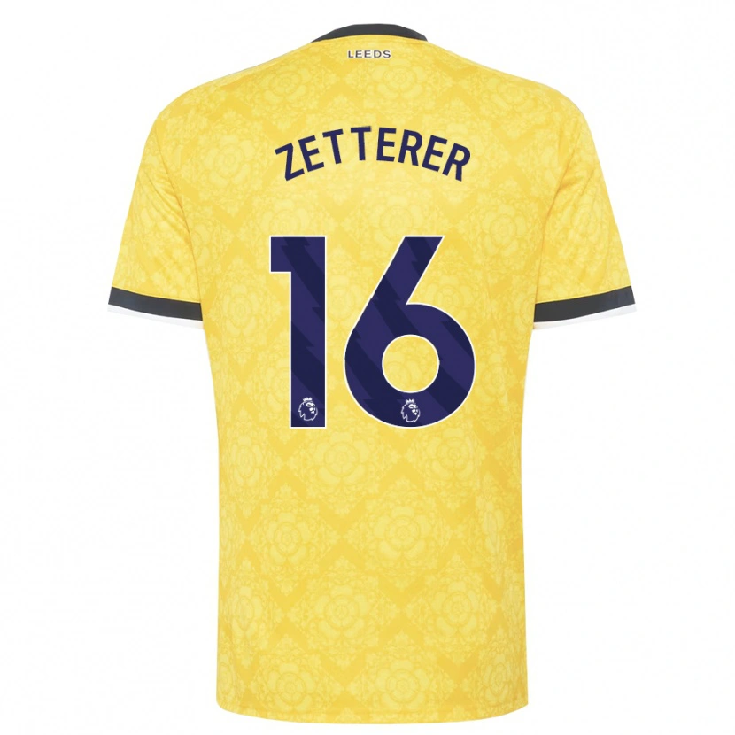 Danxen Børn Michael Zetterer #16 Gul Hvid Sort Udebane Spillertrøjer 2026/27 Trøje T-Shirt