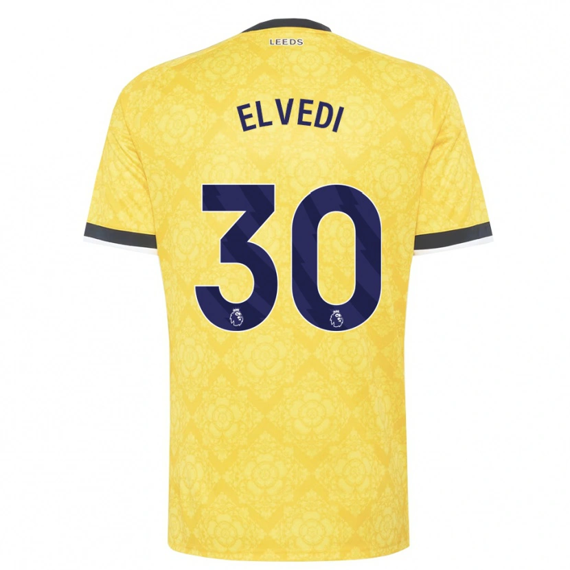 Danxen Børn Nico Elvedi #30 Gul Hvid Sort Udebane Spillertrøjer 2026/27 Trøje T-Shirt