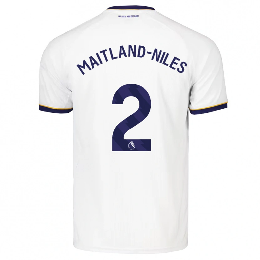 Danxen Mænd Ainsley Maitland-Niles #2 Midnatsblå Hvid Gul Udebane Spillertrøjer 2026/27 Trøje T-Shirt