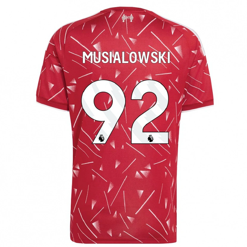 Danxen Mænd Mateusz Musialowski #92 Hvid Rød Hjemmebane Spillertrøjer 2026/27 Trøje T-Shirt