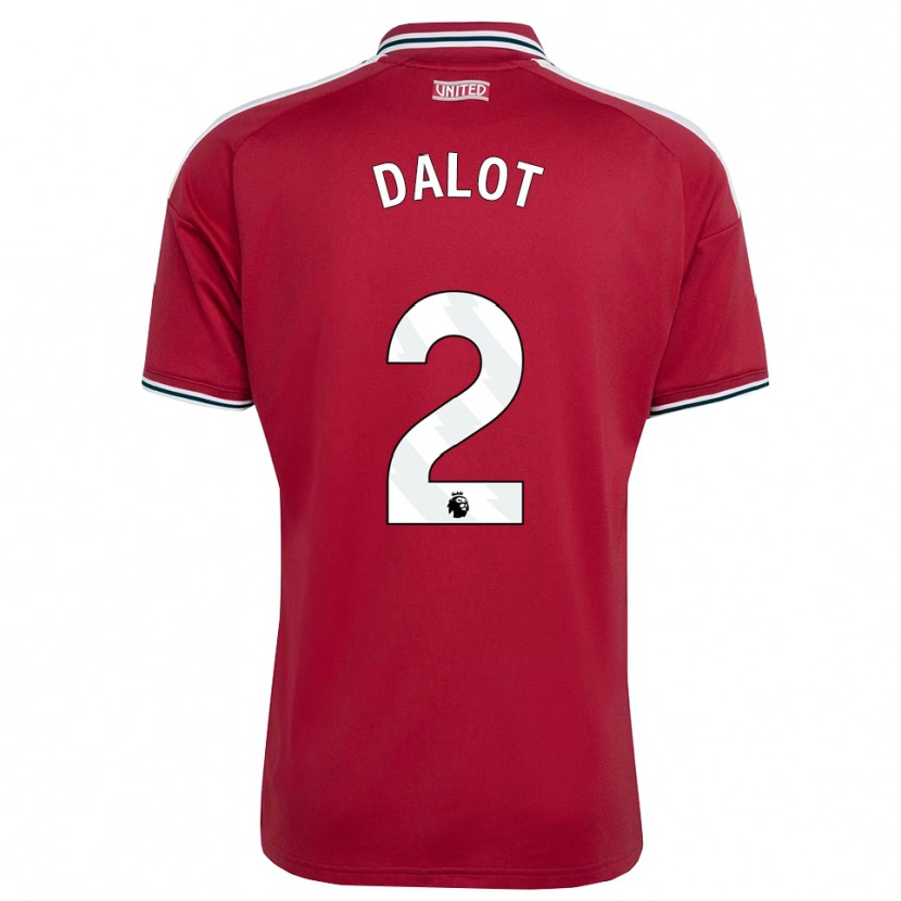 Danxen Mænd Diogo Dalot #2 Rød Gul Hvid Hjemmebane Spillertrøjer 2026/27 Trøje T-Shirt