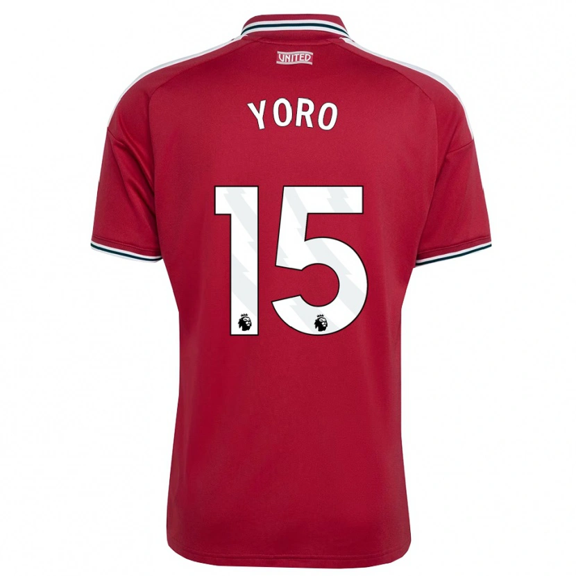 Danxen Mænd Leny Yoro #15 Rød Gul Hvid Hjemmebane Spillertrøjer 2026/27 Trøje T-Shirt