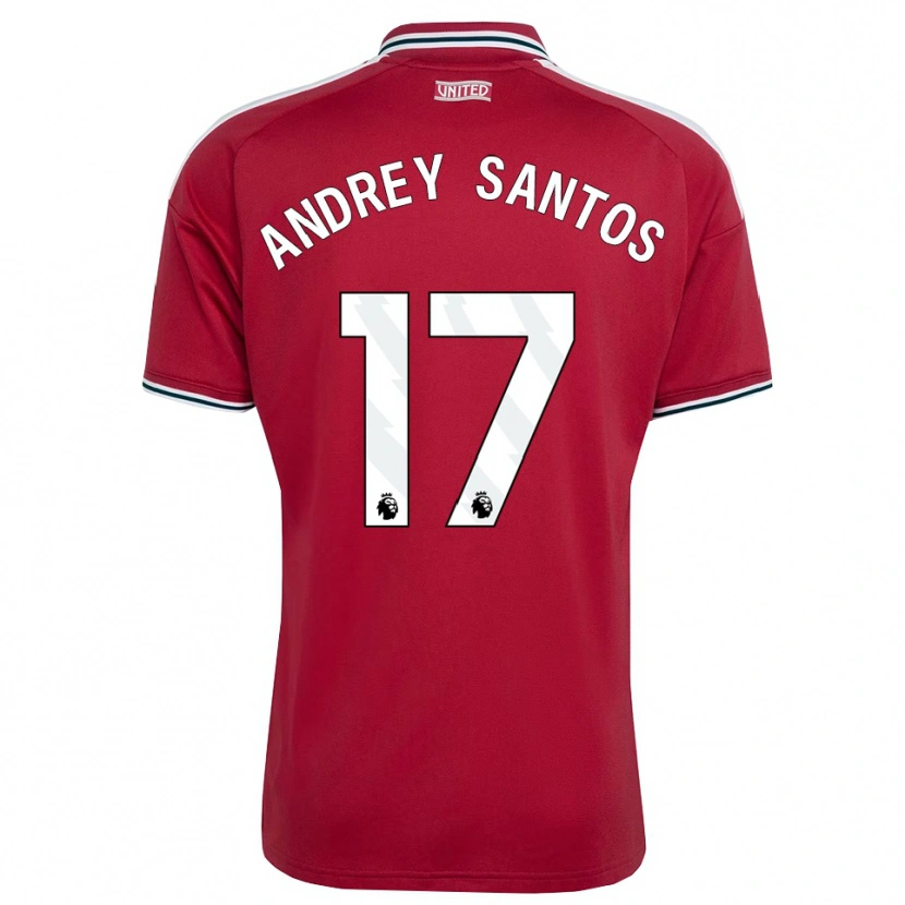 Danxen Mænd Andrey Santos #17 Rød Gul Hvid Hjemmebane Spillertrøjer 2026/27 Trøje T-Shirt