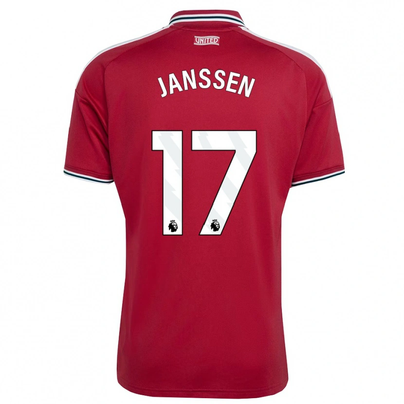 Danxen Mænd Dominique Janssen #17 Rød Gul Hvid Hjemmebane Spillertrøjer 2026/27 Trøje T-Shirt