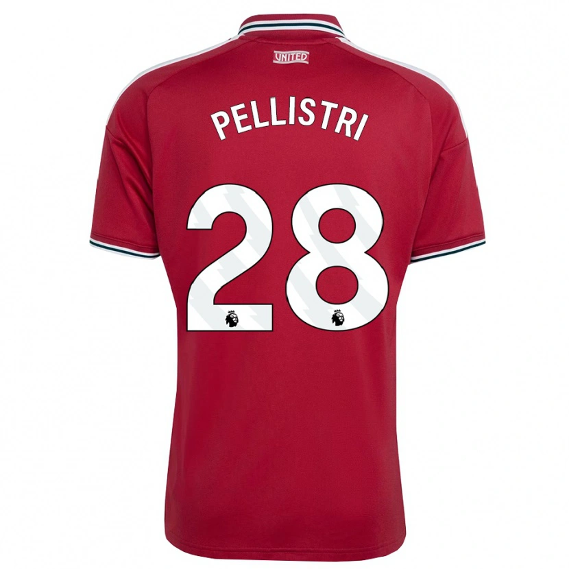Danxen Mænd Facundo Pellistri #28 Rød Gul Hvid Hjemmebane Spillertrøjer 2026/27 Trøje T-Shirt