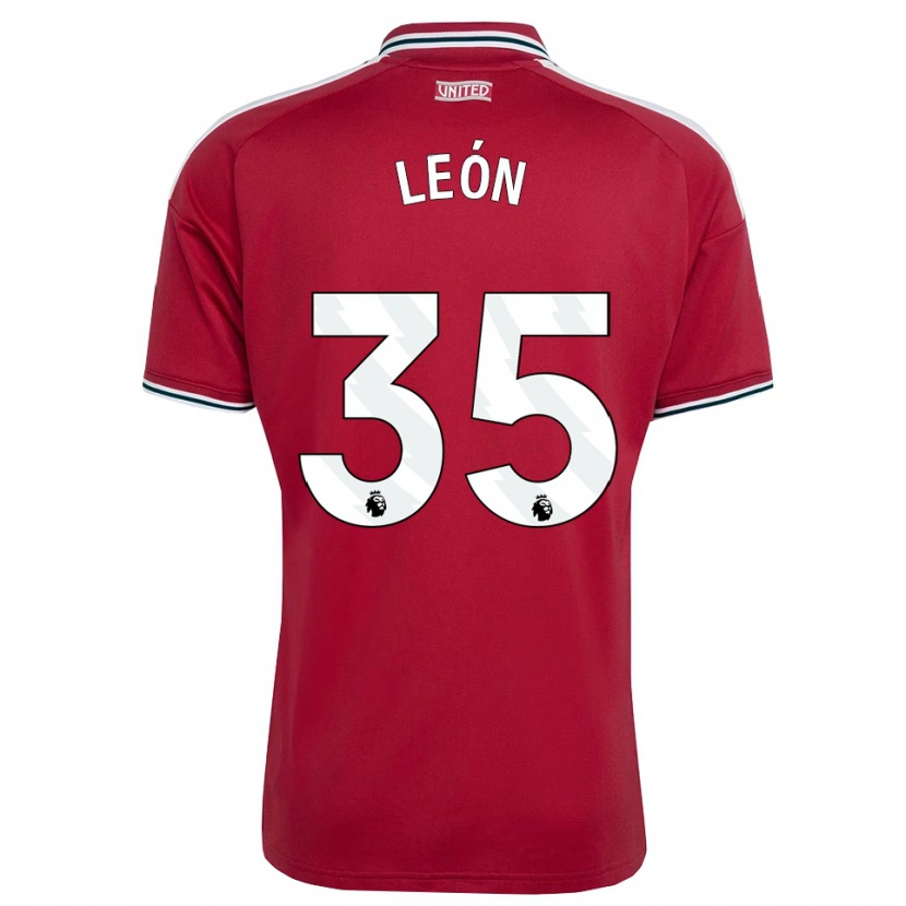 Danxen Mænd Diego León #35 Rød Gul Hvid Hjemmebane Spillertrøjer 2026/27 Trøje T-Shirt