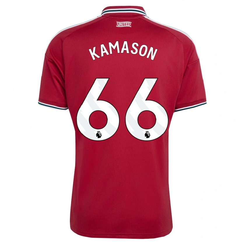 Danxen Mænd Jaydan Kamason #66 Rød Gul Hvid Hjemmebane Spillertrøjer 2026/27 Trøje T-Shirt