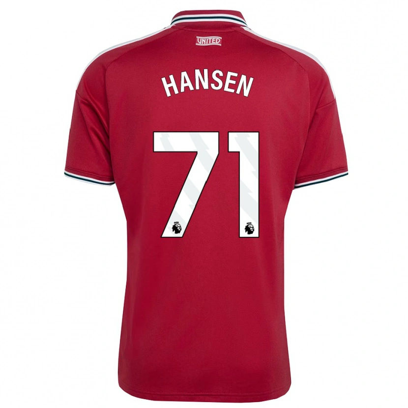 Danxen Mænd Isak Hansen-Aaroen #71 Rød Gul Hvid Hjemmebane Spillertrøjer 2026/27 Trøje T-Shirt