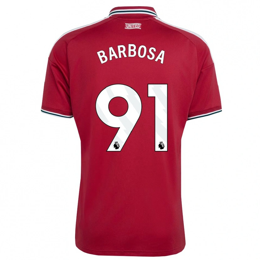Danxen Mænd Neithan Barbosa #91 Rød Gul Hvid Hjemmebane Spillertrøjer 2026/27 Trøje T-Shirt