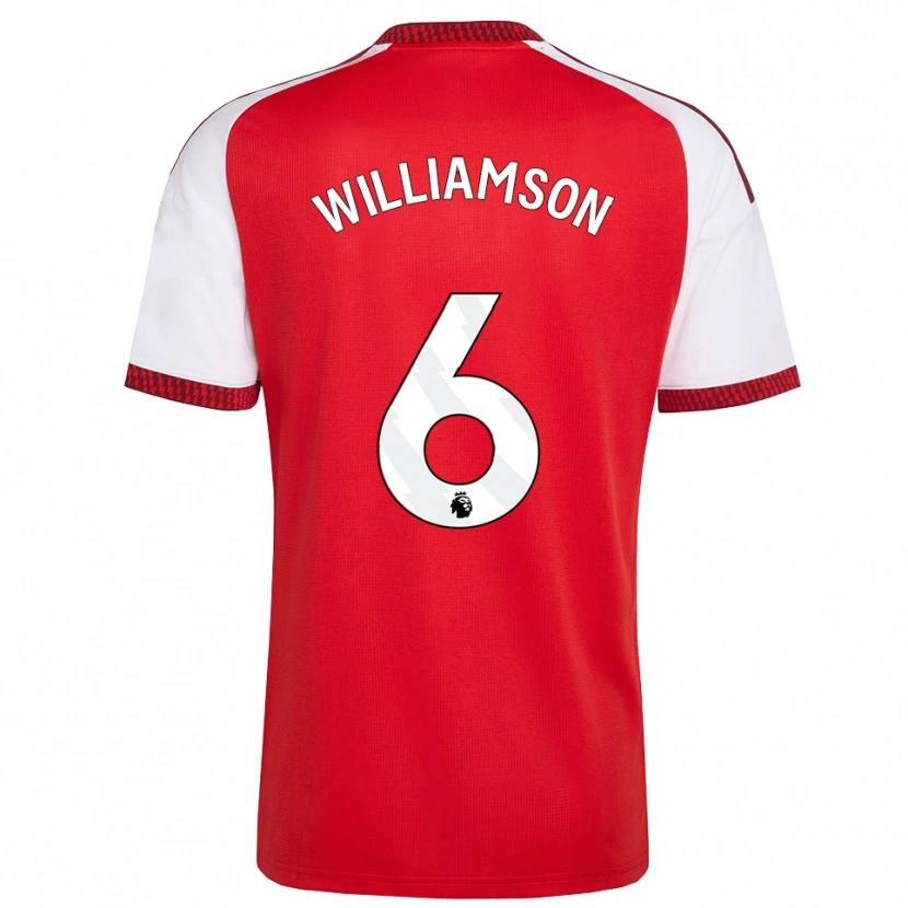 Danxen Mænd Leah Williamson #6 Rød Hvid Sort Hjemmebane Spillertrøjer 2026/27 Trøje T-Shirt