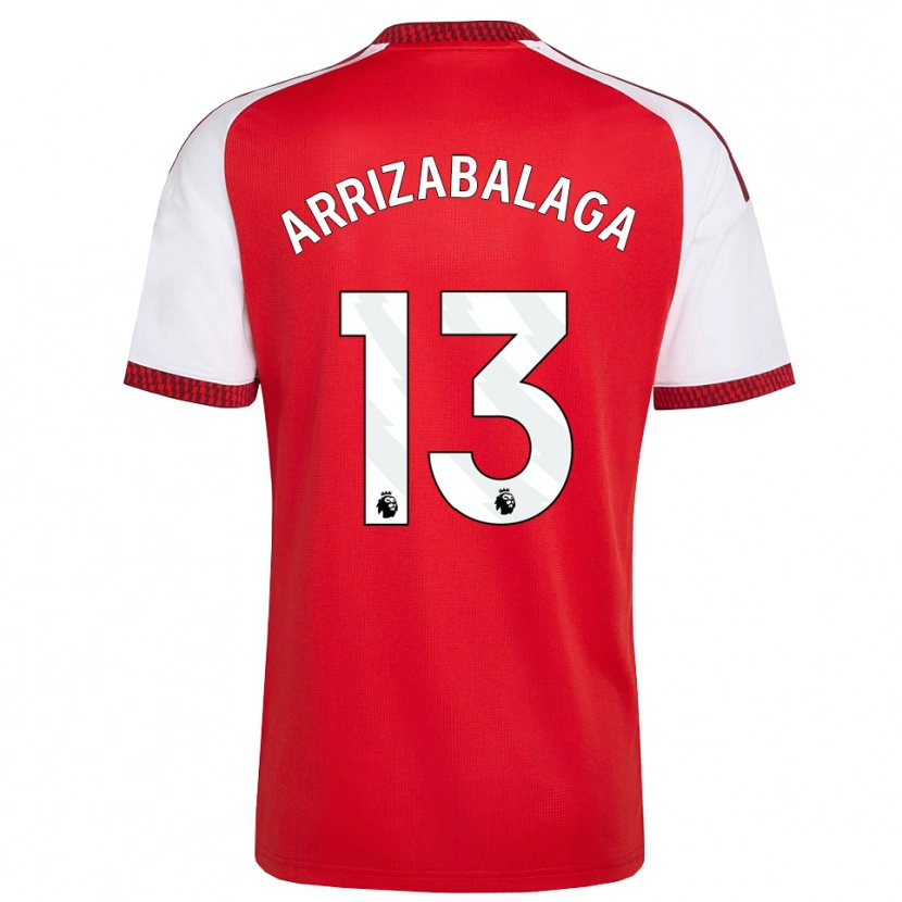 Danxen Mænd Kepa Arrizabalaga #13 Rød Hvid Sort Hjemmebane Spillertrøjer 2026/27 Trøje T-Shirt