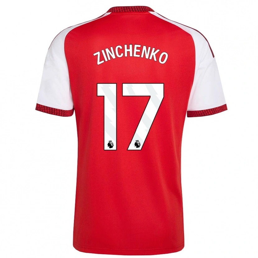 Danxen Mænd Oleksandr Zinchenko #17 Rød Hvid Sort Hjemmebane Spillertrøjer 2026/27 Trøje T-Shirt