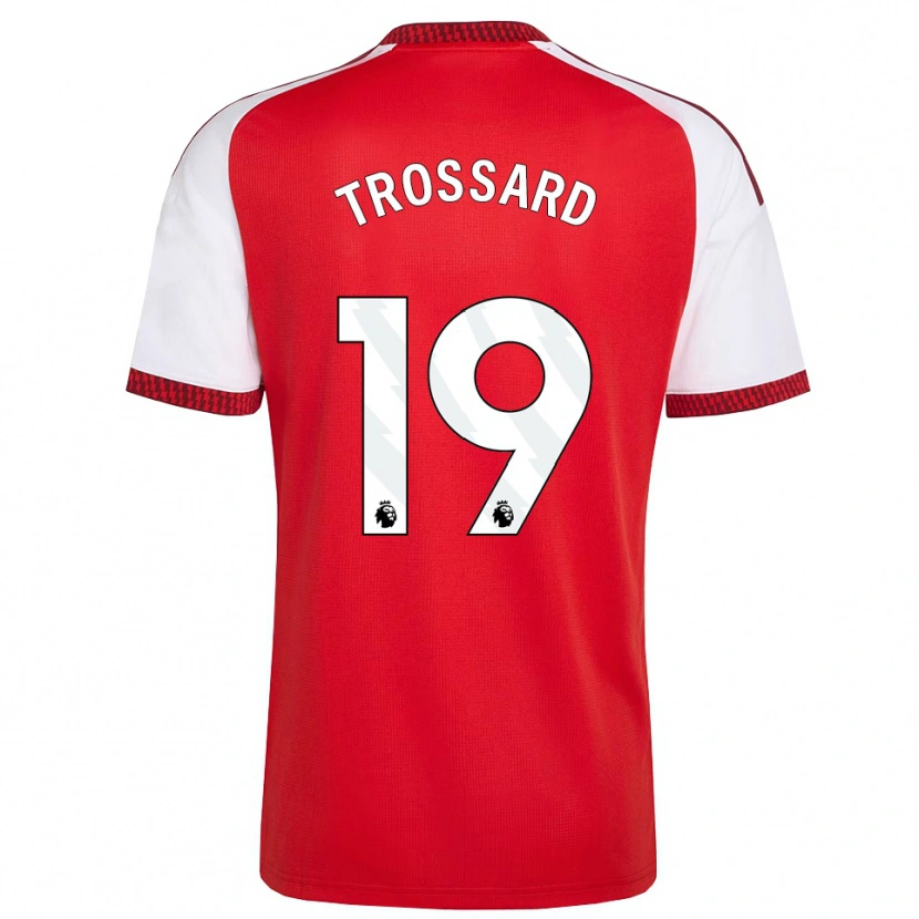 Danxen Mænd Leandro Trossard #19 Rød Hvid Sort Hjemmebane Spillertrøjer 2026/27 Trøje T-Shirt