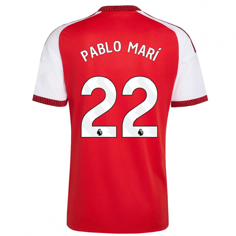 Danxen Mænd Pablo Mari #22 Rød Hvid Sort Hjemmebane Spillertrøjer 2026/27 Trøje T-Shirt
