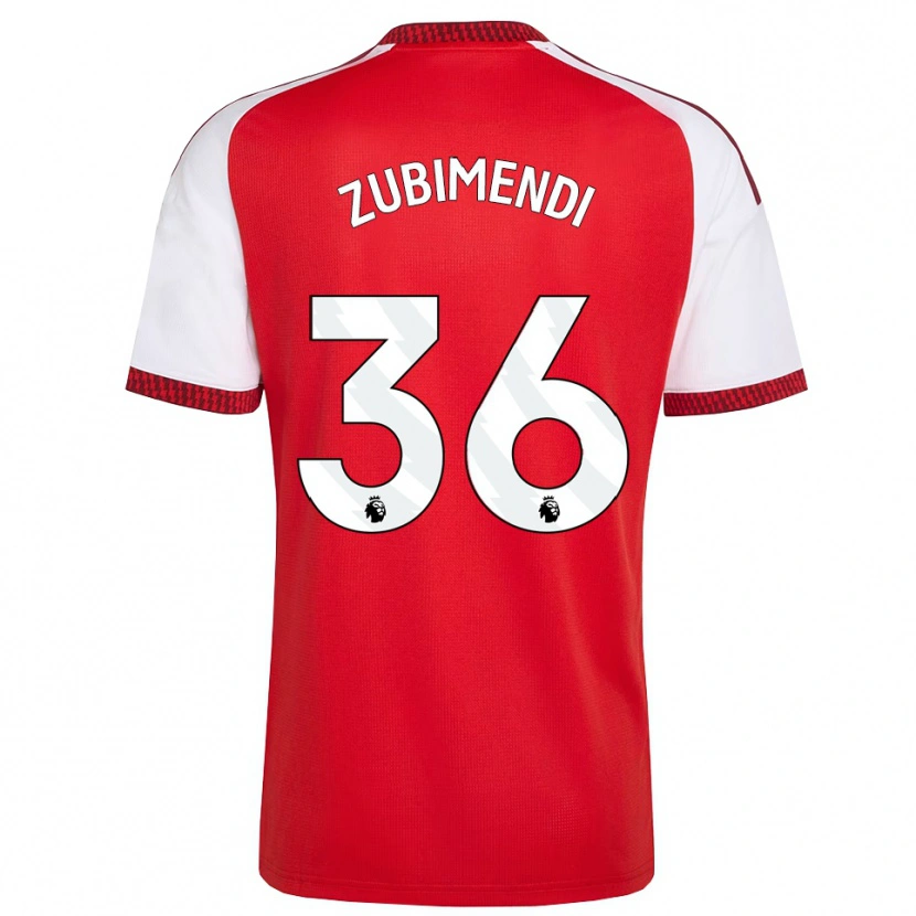 Danxen Mænd Martín Zubimendi #36 Rød Hvid Sort Hjemmebane Spillertrøjer 2026/27 Trøje T-Shirt
