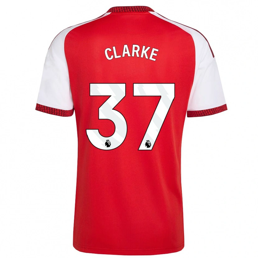 Danxen Mænd Brayden Clarke #37 Rød Hvid Sort Hjemmebane Spillertrøjer 2026/27 Trøje T-Shirt