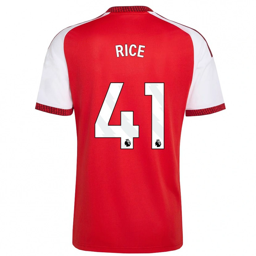 Danxen Mænd Declan Rice #41 Rød Hvid Sort Hjemmebane Spillertrøjer 2026/27 Trøje T-Shirt